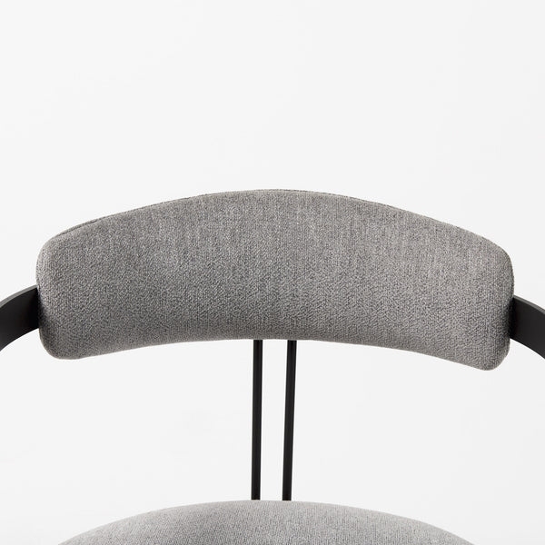 Hollyfield 20.5 x 21.3 x 29.5 Gray Fabric Seat W/ Gray Iron Frame Dining Chair