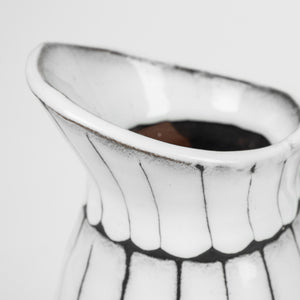 Lome Large White/Black Patterned Ceramic Water Pitcher