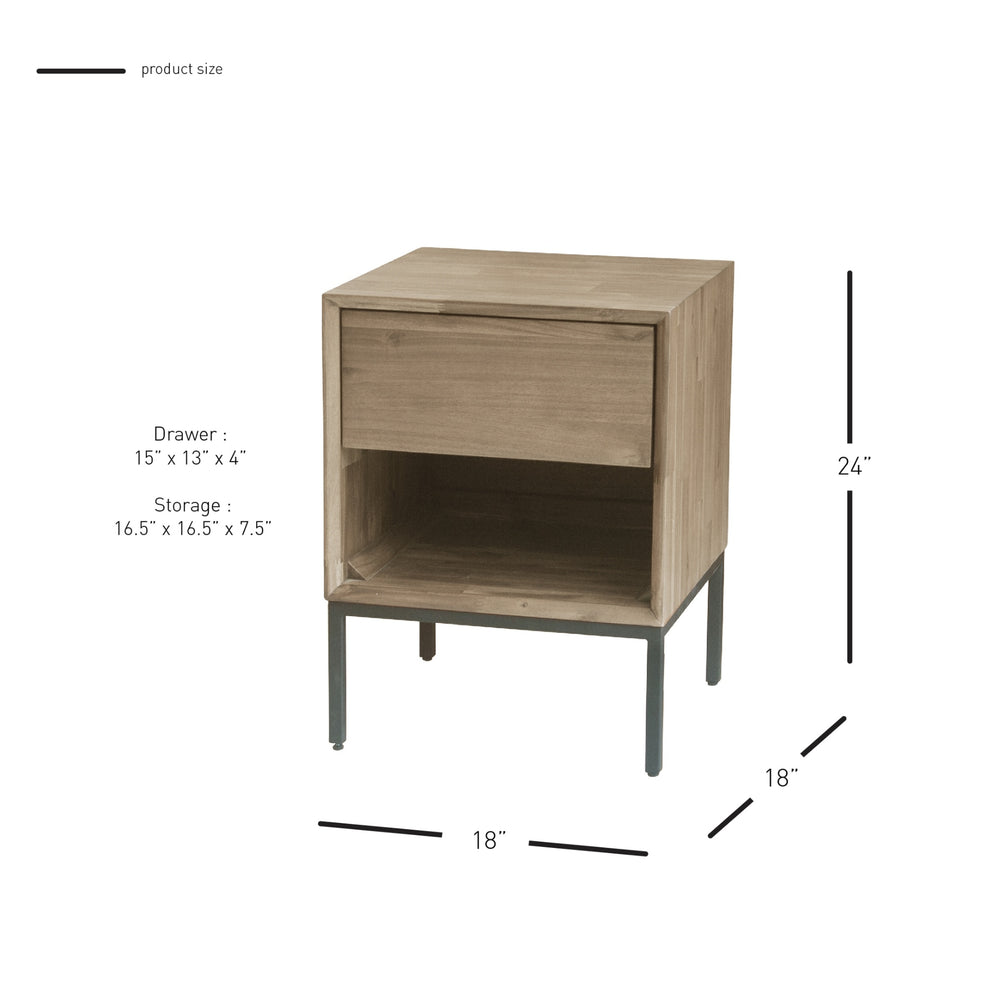 Hathaway KD Nightstand/Side Table, Drifted Sand