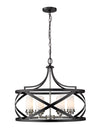 Malcalester 6 Light Pendant in Matte Black + Brushed Nickel Finish