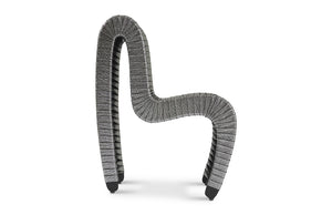 Seat Belt Dining Chair, Silver, Metallic