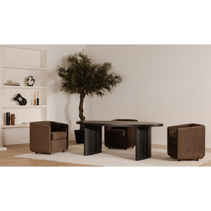 Moe's William Dining Table Black with Herringbone Pattern