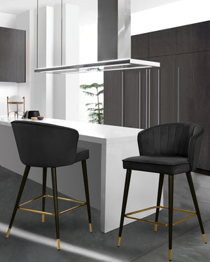 Maxine Stool In Black Velvet