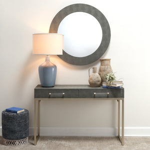Kain Faux Shagreen Console, Grey