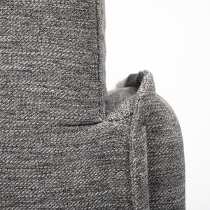 Roy II Castlerock Gray Upholstered and Brown Wood Frame Arm Chair
