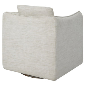 Corben White Swivel Armchair