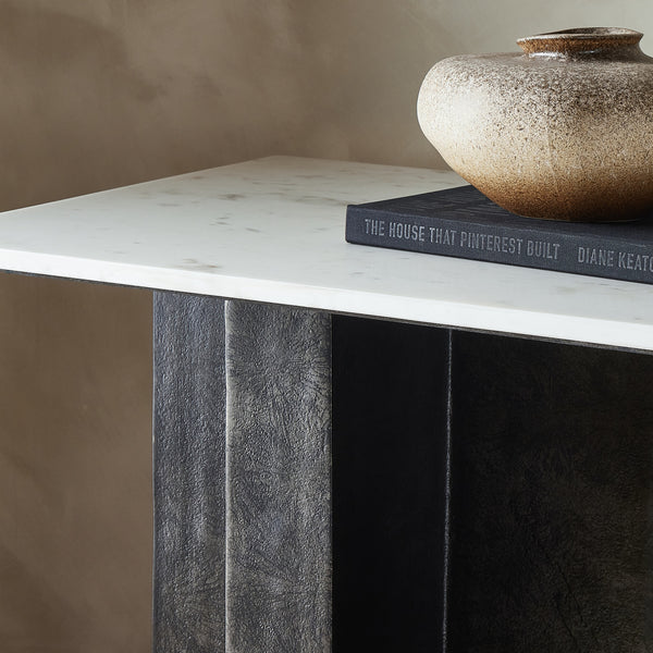 Terrell Large Console Table in Polished White