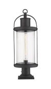 Roundhouse 1 Light Outdoor Pier Mounted Fixture in Black Finish