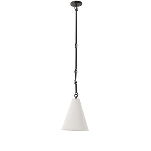 Grazia Small Pendant In Matte White Plaster