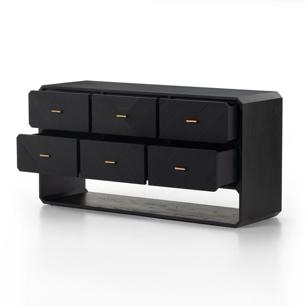 Caspian 6 Drawer Dresser In Black Ash