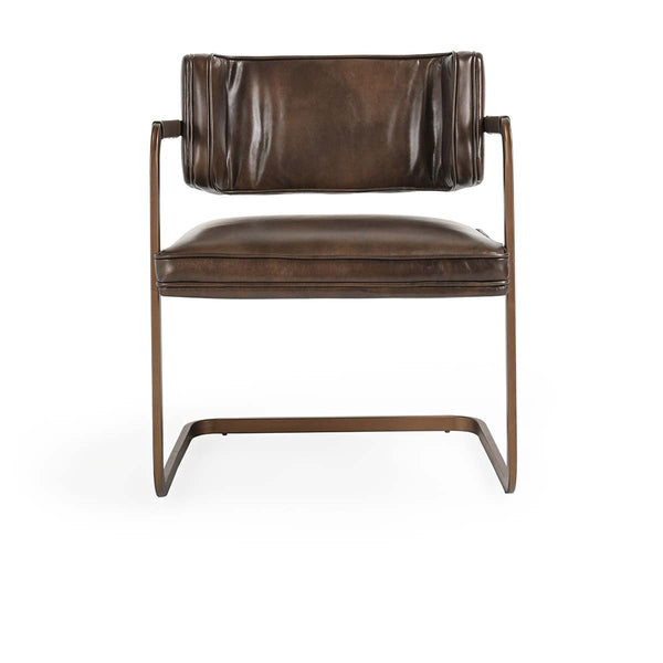 Fonda Leather Dining Chair - Truffle Brown