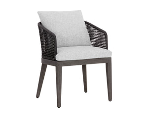 CAPRI DINING ARMCHAIR - SMOKE GREY - COPACABANA MARBLE