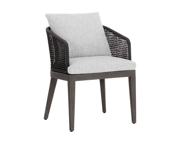 CAPRI DINING ARMCHAIR - SMOKE GREY - COPACABANA MARBLE