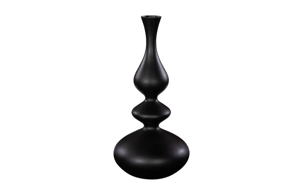 Bella Bloom Vase, Wide, Matte Black