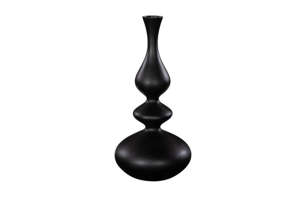 Bella Bloom Vase, Wide, Matte Black