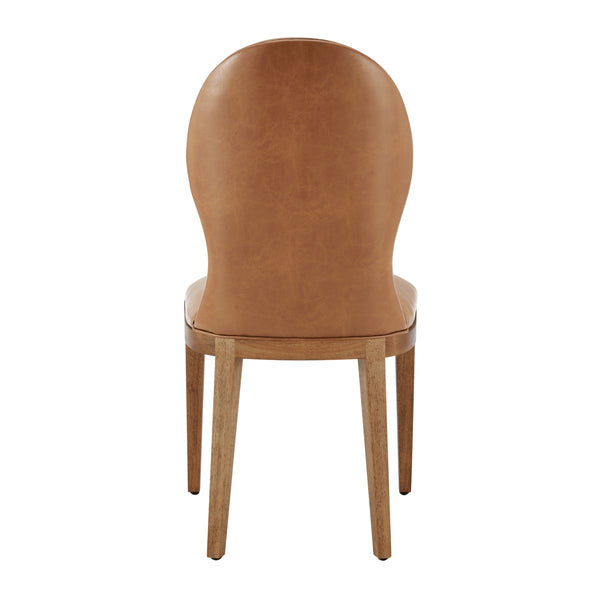 Eldoris Faux Leather Dining Side Chair, Borneo Chocolate