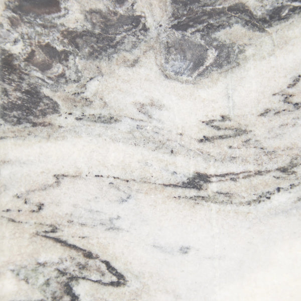 Zora Marble End Table in Charcoal Gray - Black/White