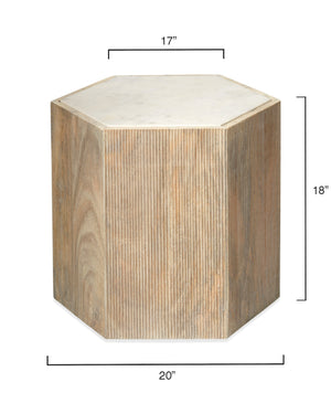 Argan Wood Hexagon Table, Large