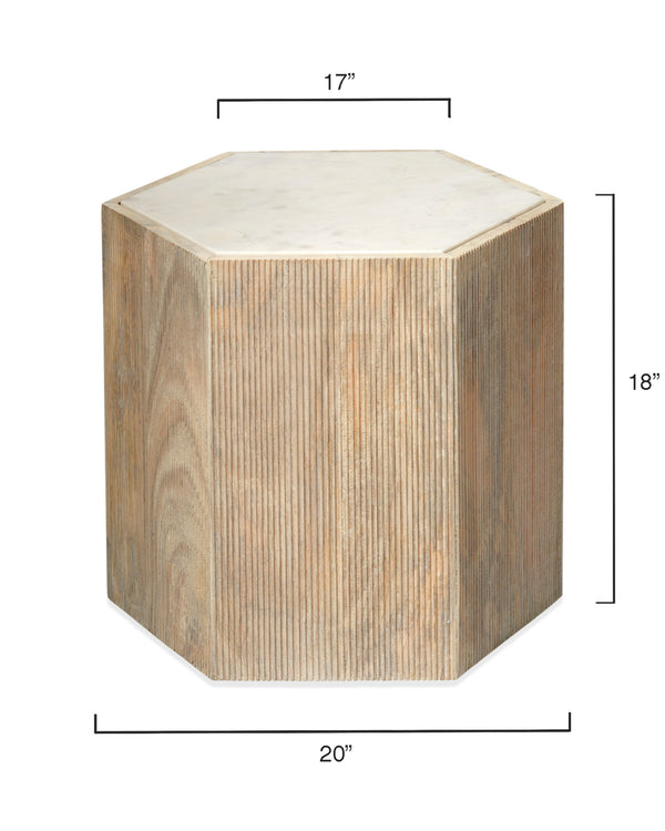 Argan Wood Hexagon Table, Large