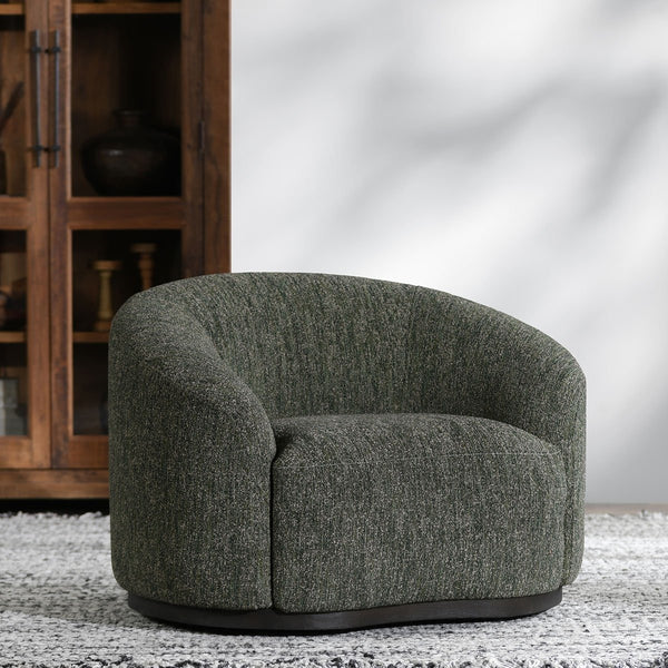 Beverly Upholstered Swivel Chair - Antique Green