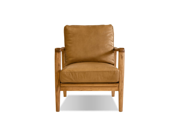 CRAFTSMAN Occasional Chair in Natural ash wood frame/tan leather