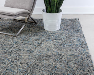 Corfu Hand-tufted Rug - Blue / Charcoal - 9' X 12'