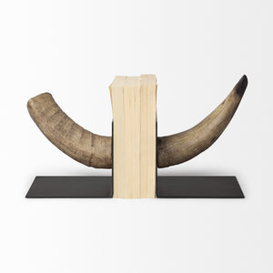 Nickerson (Set of 2) 6L x 7W Bull Horn Bookends
