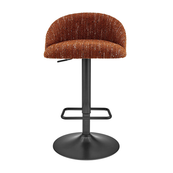 Jorrell KD Boucle Gaslift Swivel Bar Stool, Zenith Terracotta