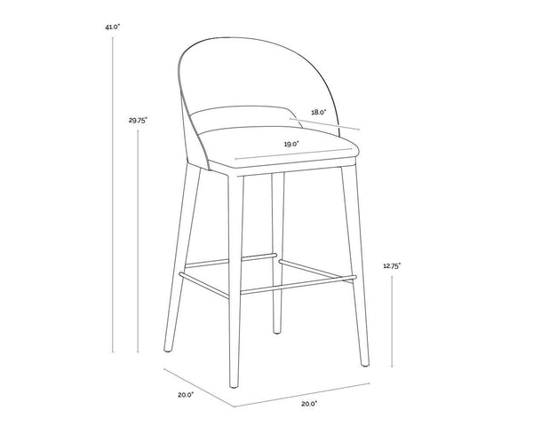 DEZIRAE BARSTOOL - BLACK - COGNAC LEATHER