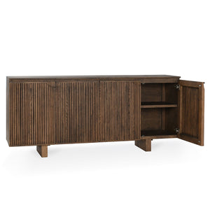 Roya Solid Wood 4Dr Cabinet - Toasted Brown