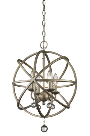Acadia 4 Light Pendant in Antique Silver Finish