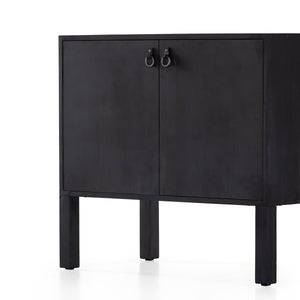 Isador Bar Cabinet In Black Wash Poplar