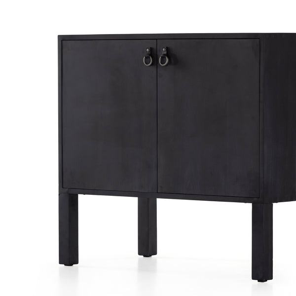 Isador Bar Cabinet In Black Wash Poplar