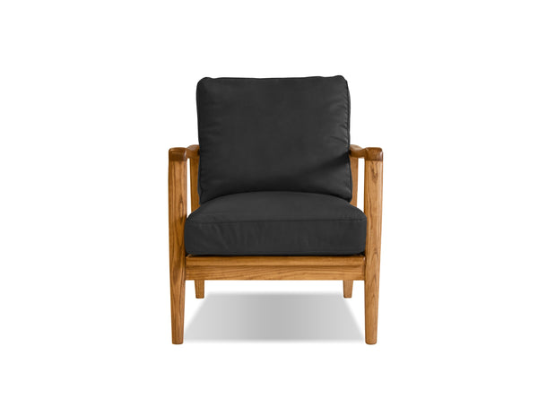 CRAFTSMAN Occasional Chair in Natural ash wood frame/black leather