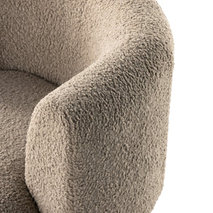 Tybalt Swivel Chair In Sheepskin Camel