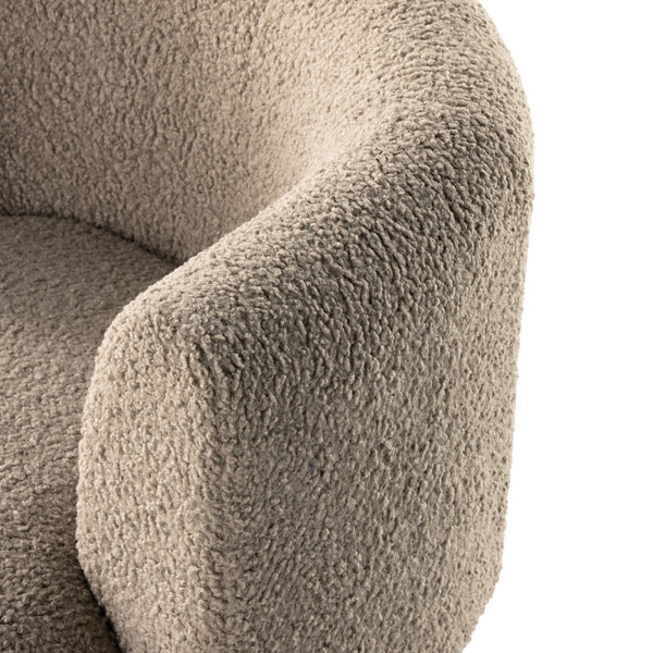 Tybalt Swivel Chair In Sheepskin Camel