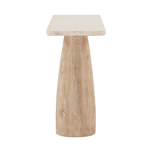 Palm Springs Oval Console White Marble, Mod Base