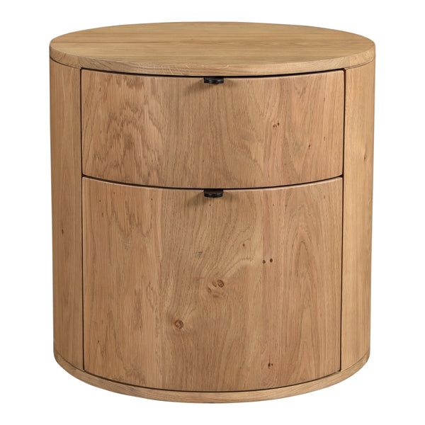 Theo Two Drawer Nightstand in Natural Oak