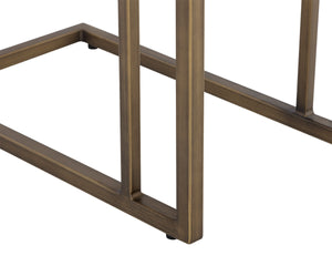 SAWYER END TABLE - ANTIQUE BRASS - WHITE