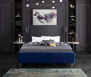 Levi Twin Bed In Navy Velvet