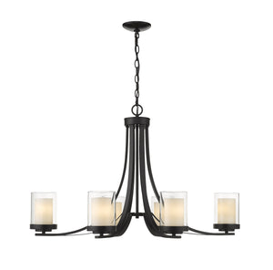 Willow 6 Light Chandelier in Matte Black Finish