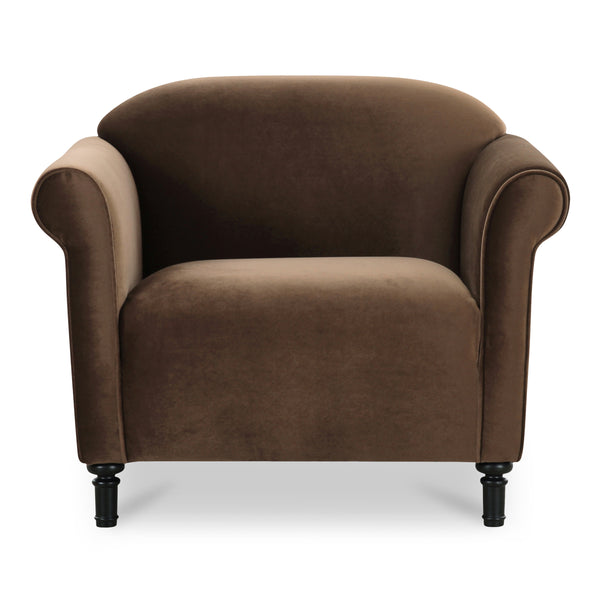 Harmony Dark Brown Faux Mohair Accent Chair by Moe's