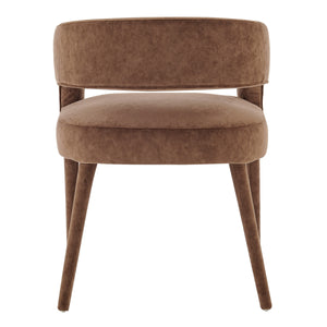 Lauryn Velvet Dining Side Chair, Dainty Dark Brown