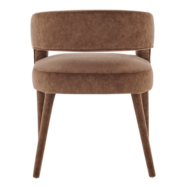 Lauryn Velvet Dining Side Chair, Dainty Dark Brown
