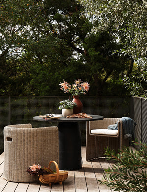 Basil Outdoor Dining Table 42" in Aged Grey
