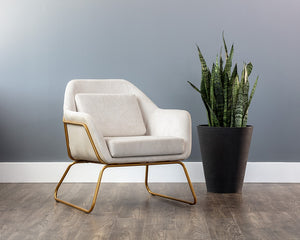 Watts Armchair - Gold - Polo Club Muslin / Bravo Cream