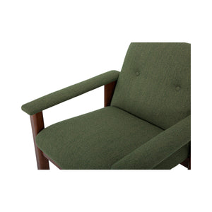 Parker Lounge Chair Green with Wood Frame