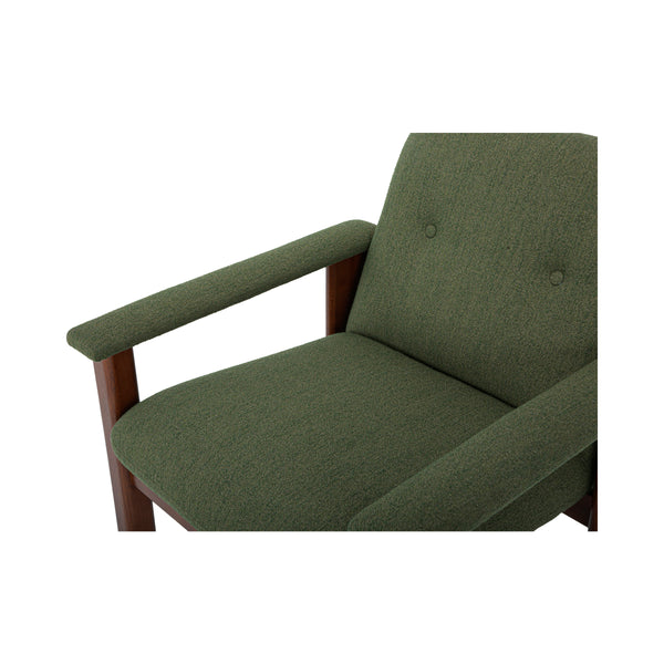 Parker Lounge Chair Green with Wood Frame