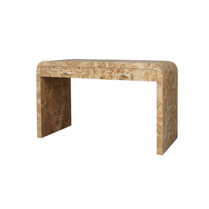 WATERFALL EDGE DESK IN BURL WOOD