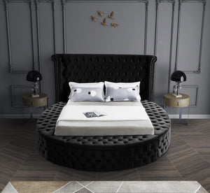 Lorena Full Bed In Black Velvet